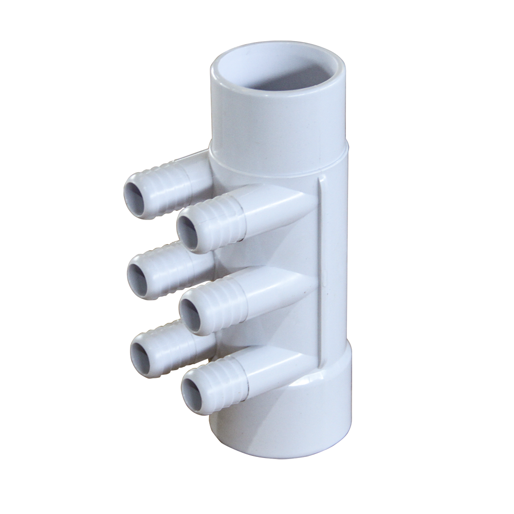 2" 6 Port 3/4 Ribbed Barb Water Manifold Socket*Spigot
