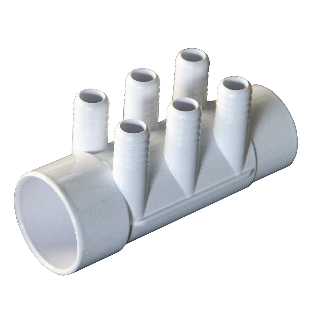 2" 6 Port 3/4 Ribbed Barb Water Manifold Socket*Spigot