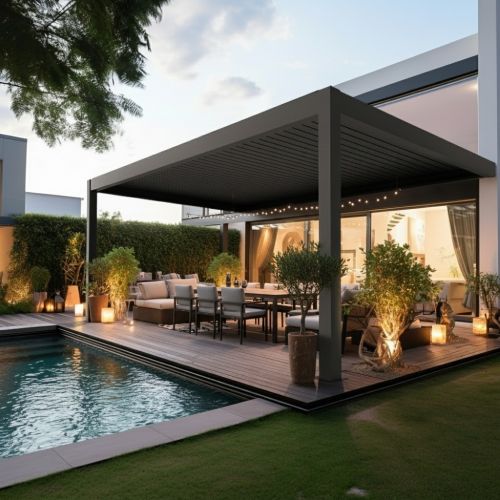 Luxury Pergola 4M x 4M Wall-mounted