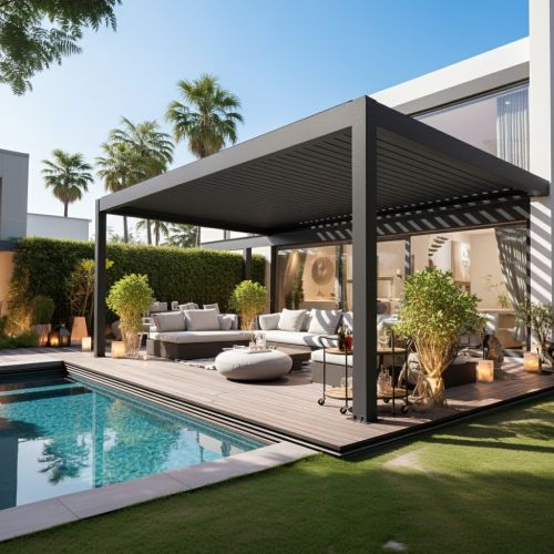 Luxury Pergola 4M x 6M Wall-mounted