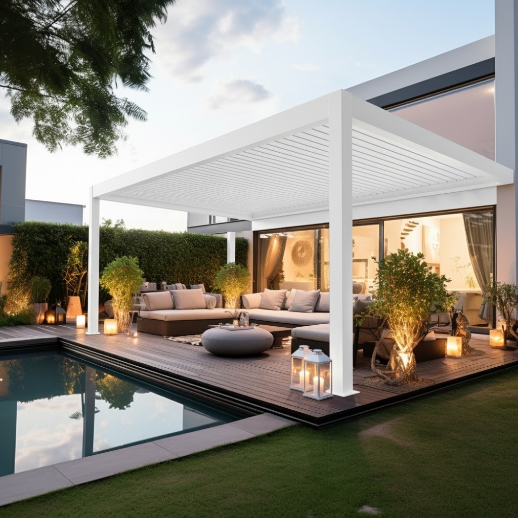 Luxury Pergola 4M x 4M Wall-mounted