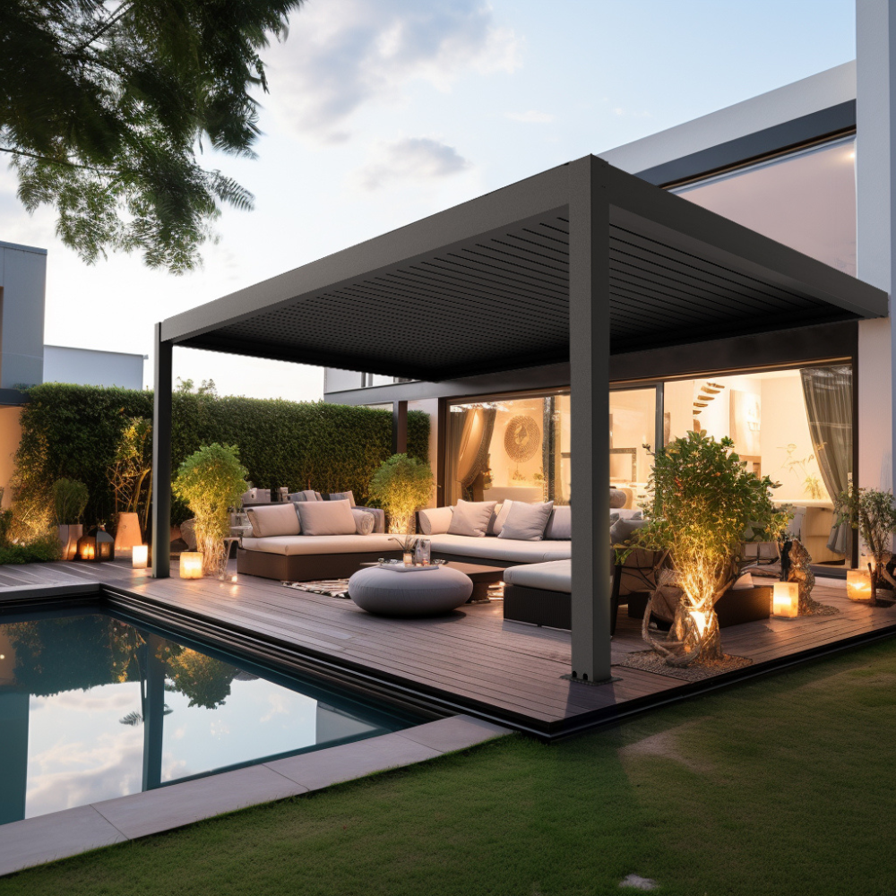 Luxury Pergola 3M x 6M Wall-mounted